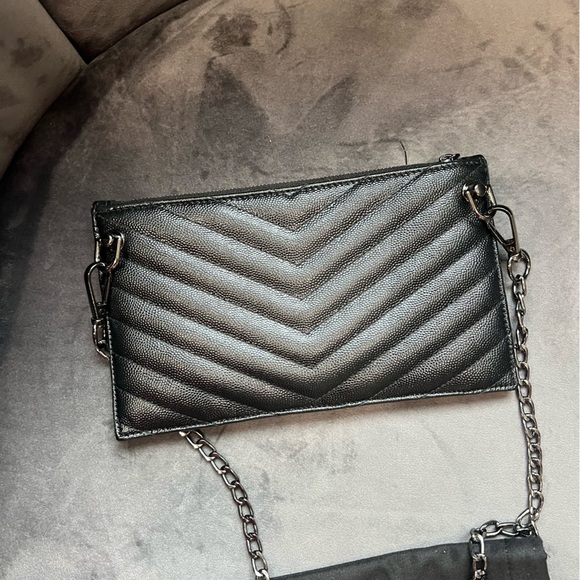 Yves Saint Laurent black monogram clutch / crossbody - Picture 4 of 10
